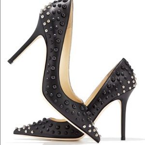 Jimmy Choo Black Studded Heels